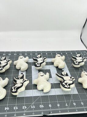 Vintage Halloween Ghost & Skeleton Blow Mold Light Covers Lot of 10 Double Sided